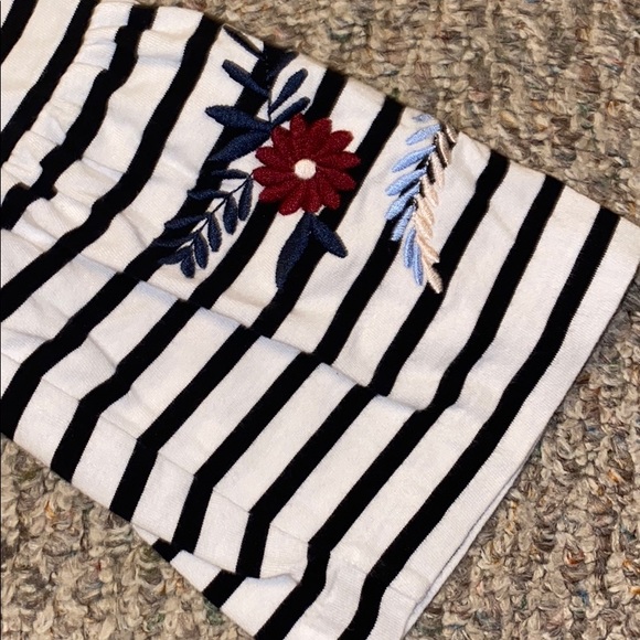 J Crew Striped Blouse with Floral Details - Picture 3 of 3